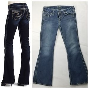 Silver Frances 22" Flare Dark Wash Jeans